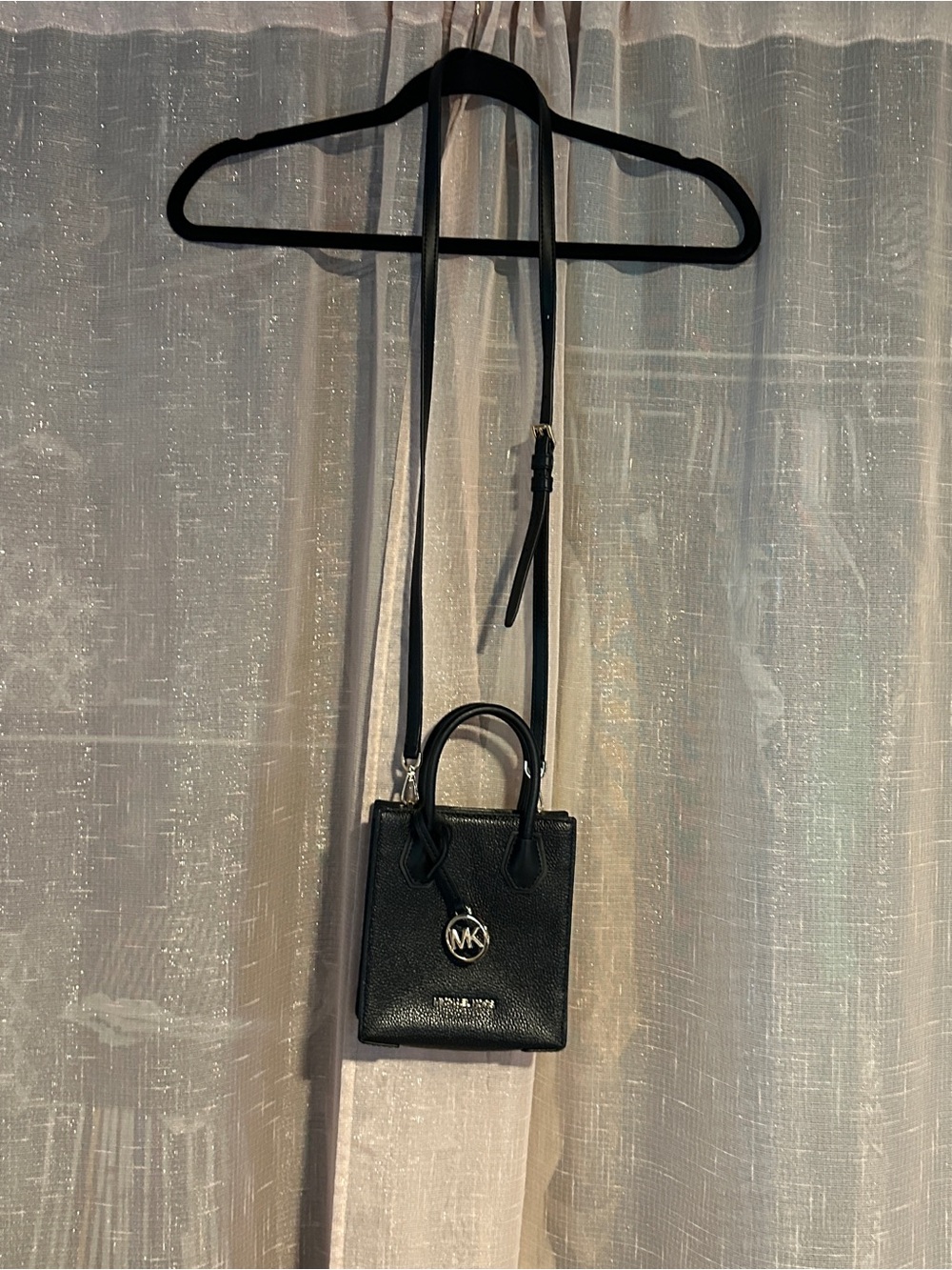 MICHAEL Michael Kors Black Mini Leather Crossbody Tote